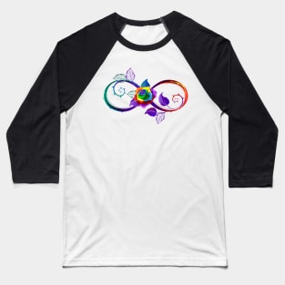 Bright Infinity with Rainbow Rose Baseball T-Shirt